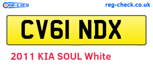 CV61NDX are the vehicle registration plates.