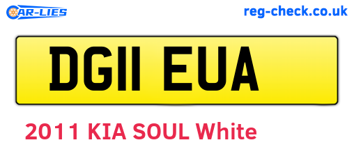 DG11EUA are the vehicle registration plates.