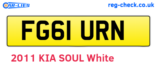 FG61URN are the vehicle registration plates.
