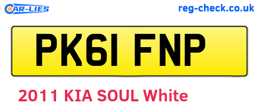 PK61FNP are the vehicle registration plates.