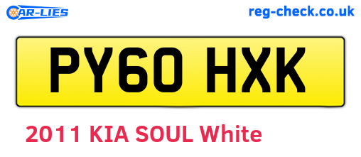 PY60HXK are the vehicle registration plates.