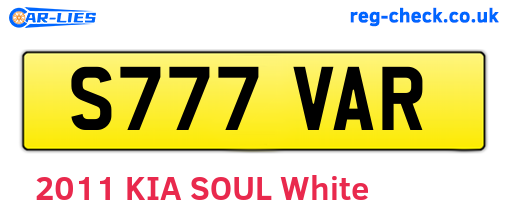 S777VAR are the vehicle registration plates.