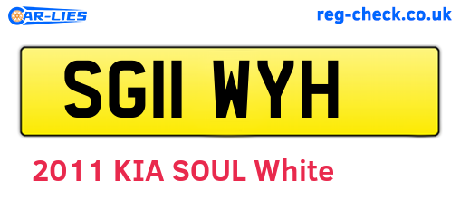 SG11WYH are the vehicle registration plates.