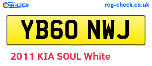 YB60NWJ are the vehicle registration plates.