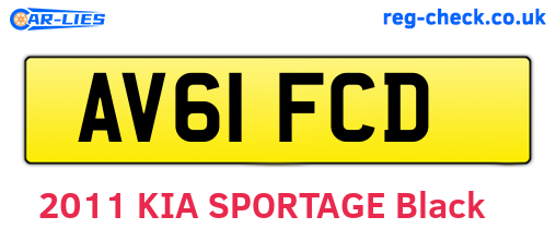 AV61FCD are the vehicle registration plates.