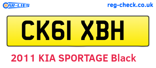 CK61XBH are the vehicle registration plates.