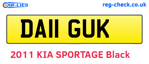 DA11GUK are the vehicle registration plates.