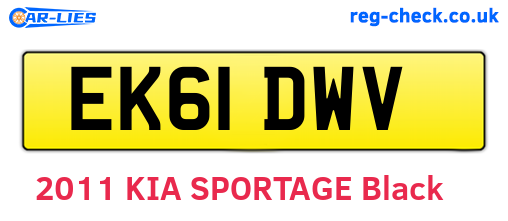 EK61DWV are the vehicle registration plates.