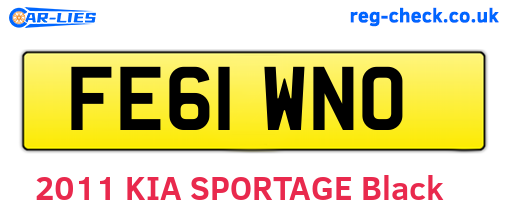 FE61WNO are the vehicle registration plates.