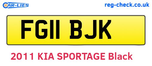 FG11BJK are the vehicle registration plates.