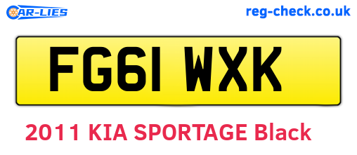 FG61WXK are the vehicle registration plates.