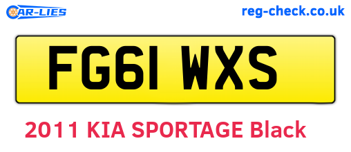 FG61WXS are the vehicle registration plates.