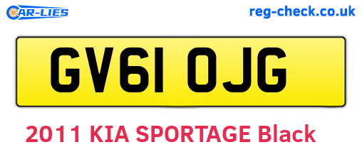 GV61OJG are the vehicle registration plates.