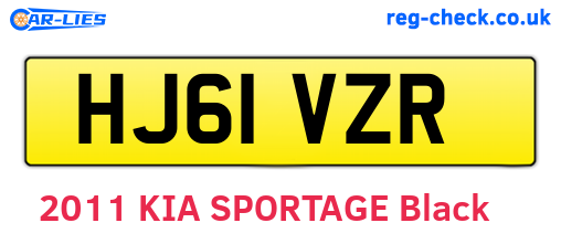 HJ61VZR are the vehicle registration plates.