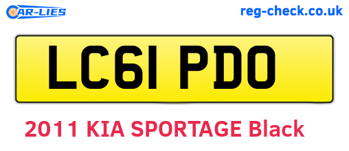 LC61PDO are the vehicle registration plates.