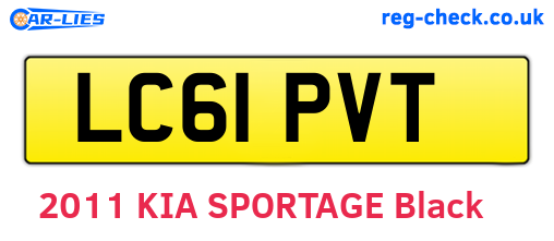 LC61PVT are the vehicle registration plates.