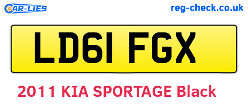 LD61FGX are the vehicle registration plates.
