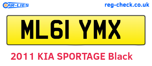 ML61YMX are the vehicle registration plates.