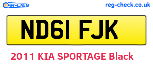 ND61FJK are the vehicle registration plates.