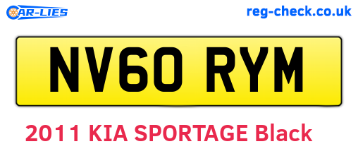 NV60RYM are the vehicle registration plates.