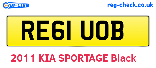 RE61UOB are the vehicle registration plates.