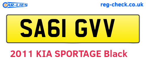 SA61GVV are the vehicle registration plates.
