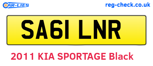 SA61LNR are the vehicle registration plates.
