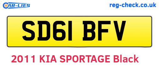 SD61BFV are the vehicle registration plates.