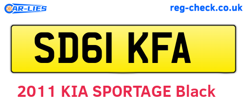 SD61KFA are the vehicle registration plates.