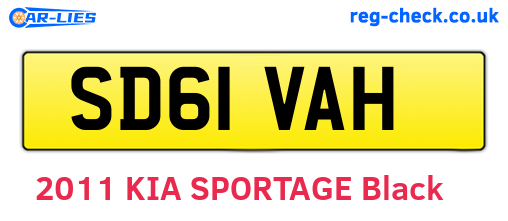 SD61VAH are the vehicle registration plates.