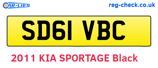 SD61VBC are the vehicle registration plates.