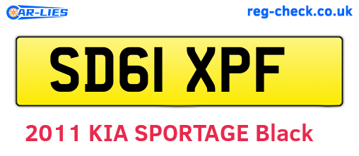 SD61XPF are the vehicle registration plates.