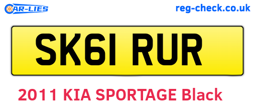 SK61RUR are the vehicle registration plates.
