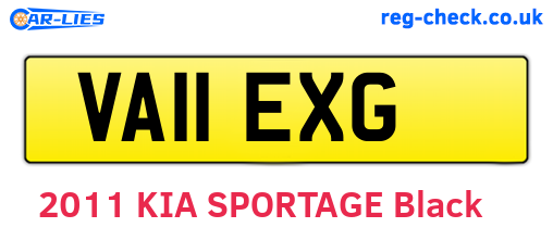 VA11EXG are the vehicle registration plates.