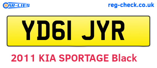 YD61JYR are the vehicle registration plates.