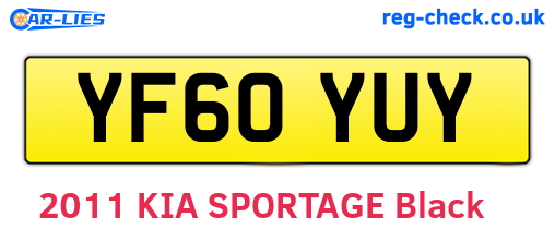 YF60YUY are the vehicle registration plates.