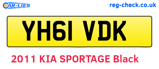 YH61VDK are the vehicle registration plates.