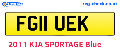 FG11UEK are the vehicle registration plates.