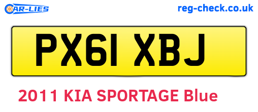 PX61XBJ are the vehicle registration plates.