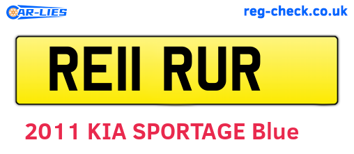 RE11RUR are the vehicle registration plates.