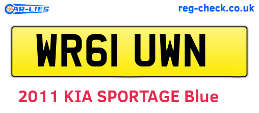 WR61UWN are the vehicle registration plates.