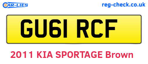 GU61RCF are the vehicle registration plates.
