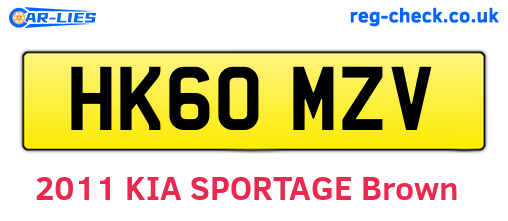 HK60MZV are the vehicle registration plates.