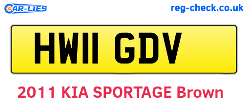 HW11GDV are the vehicle registration plates.