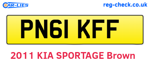 PN61KFF are the vehicle registration plates.