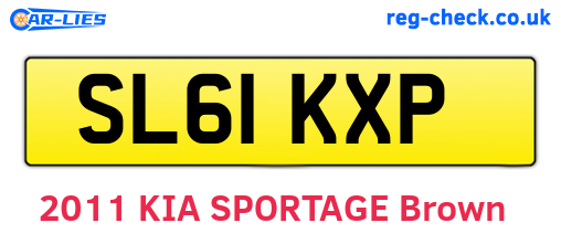 SL61KXP are the vehicle registration plates.