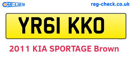 YR61KKO are the vehicle registration plates.