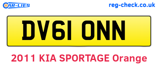 DV61ONN are the vehicle registration plates.