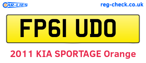 FP61UDO are the vehicle registration plates.