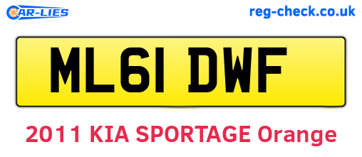 ML61DWF are the vehicle registration plates.